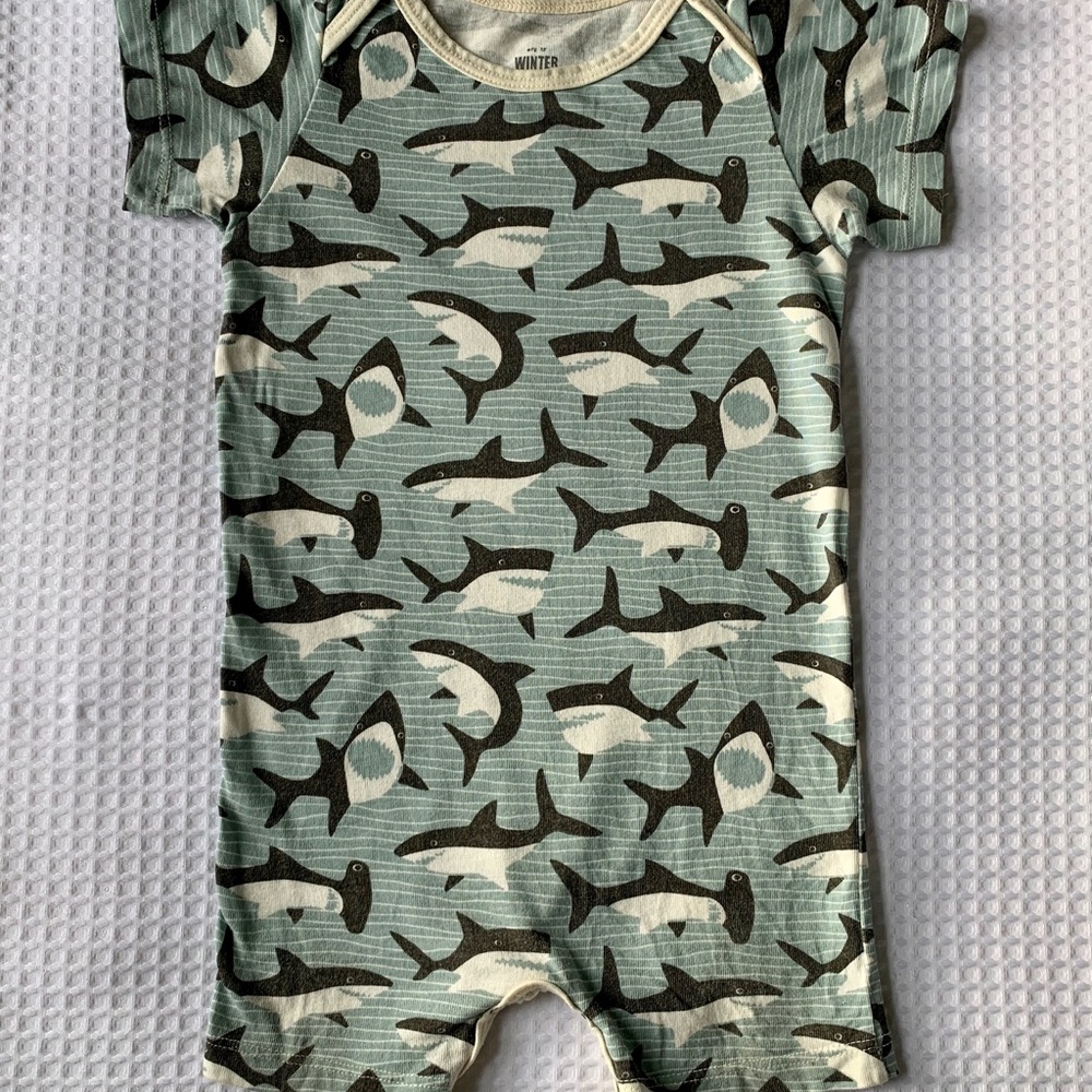 Winter Water Factory Shark Romper 12M